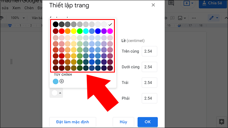 Chọn một m&agrave;u bạn ưa th&iacute;ch cho trang