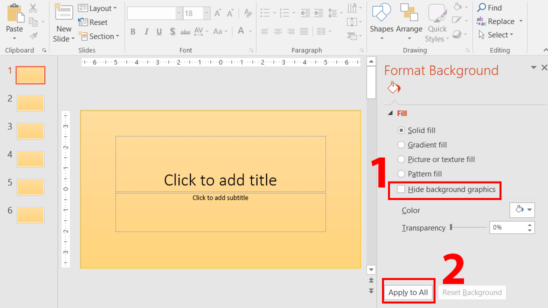 Hướng dẫn cách Hide background graphics powerpoint là gì trong một bài thuyết trình