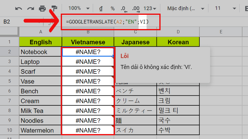 Lỗi #NAME?