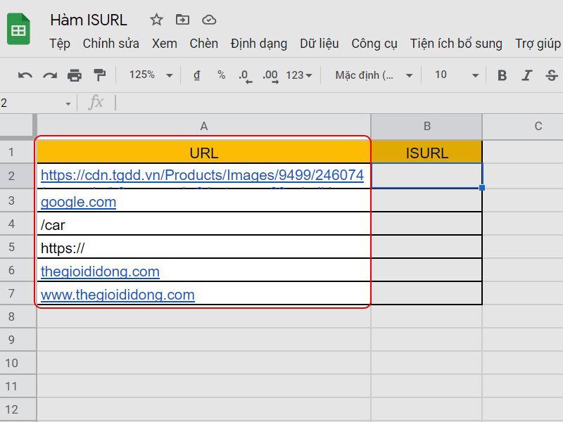 Danh s&aacute;ch URL cần kiểm tra