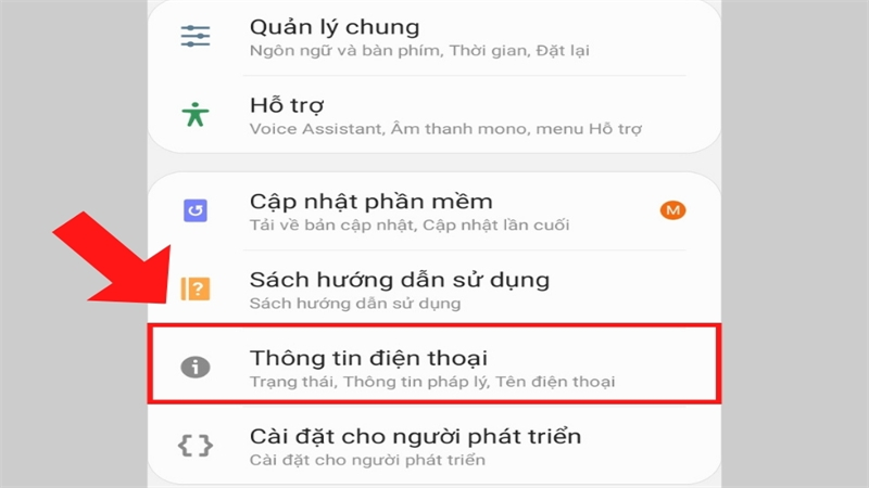 Chọn Thông tin điện thoại