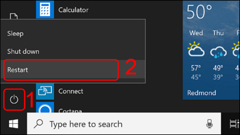 Khởi động lại máy tính