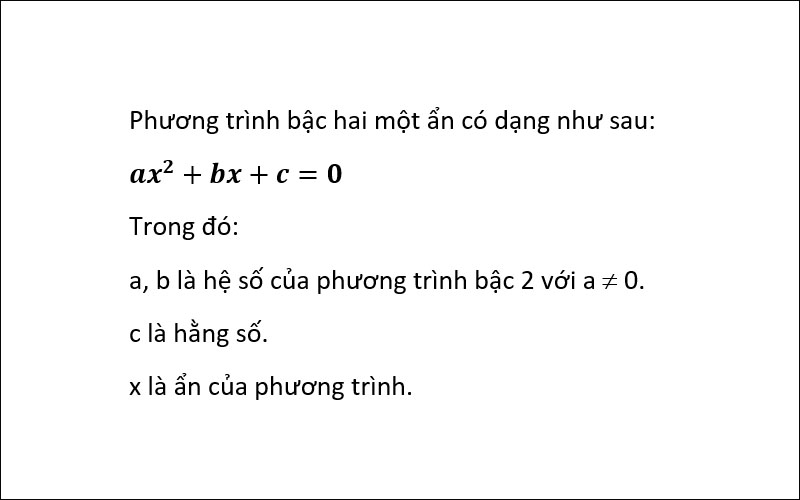 Phương trình bậc nhị một ẩn