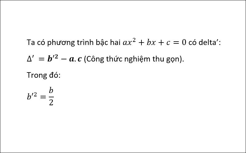 Công thức tính Delta' (∆') 