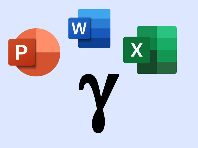 Có thể chèn ký hiệu gamma vào Excel, PowerPoint tương tự Word