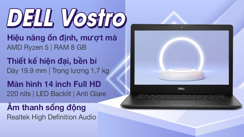 Laptop Dell Vostro 3405 R5 màu đen