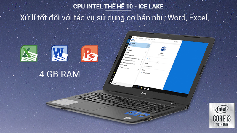 Laptop Dell Vostro 3590 i3 có thiết kế mỏng nhẹ 