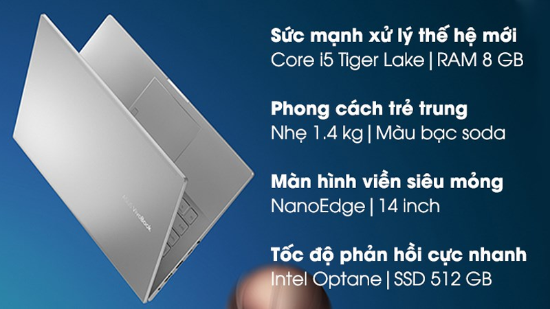 Laptop ASUS VivoBook A415EA i5 có thiết kế sang trọng