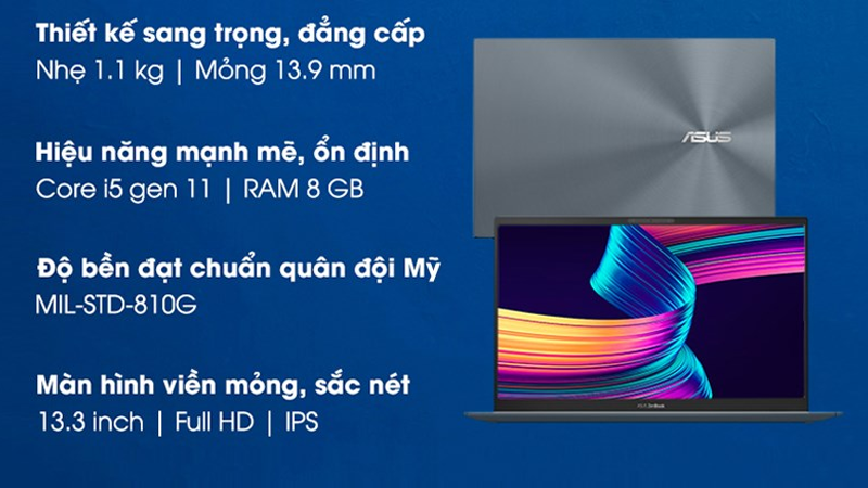 Laptop ASUS ZenBook UX325EA i5 có thiết kế bắt mắt 
