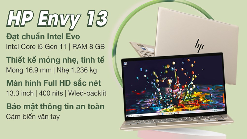 Laptop HP Envy 13 ba1027TU i5 có thiết kế thanh lịch