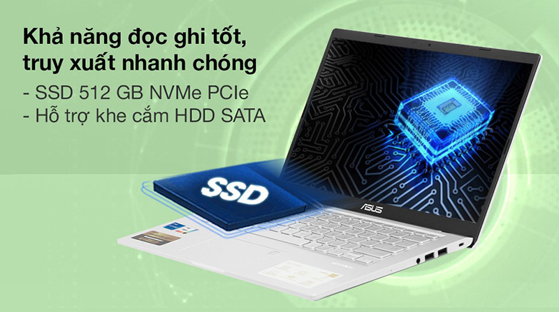 Laptop Asus VivoBook X415EA nằm trong phân khúc giá rẻ, có hiệu năng ổn định