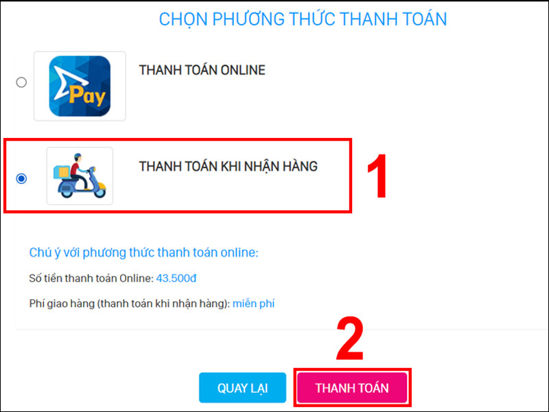 Sử dụng phương thức thanh toán phù hợp