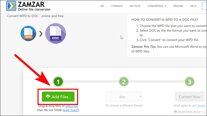 Chọn Add files để tải tệp l&ecirc;n