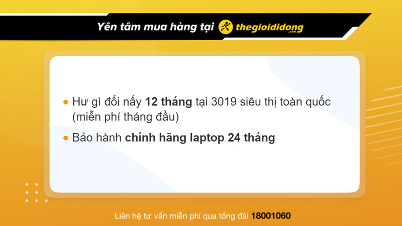 Chính sách bảo hành laptop tại Thế Giới Di Động