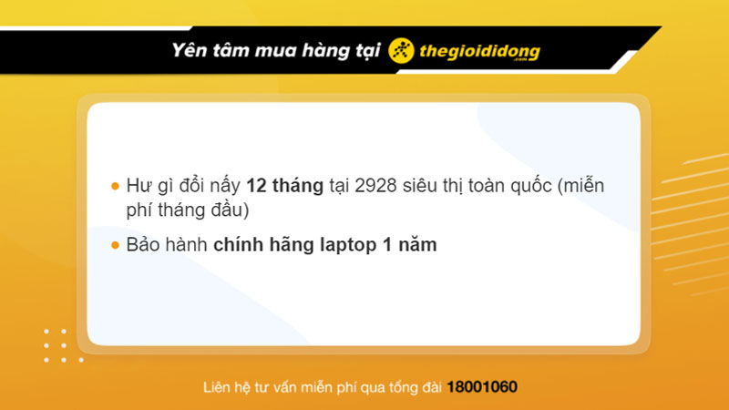 Chính sách bảo hành laptop tại Thế Giới Di Động