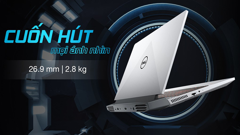 Dell Gaming G15 5515 có thiết kế thời trang với lớp vỏ nhựa cao cấp