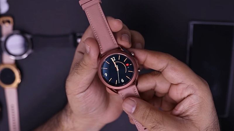 Samsung Galaxy Watch 3 41mm thép vàng dây da hồng