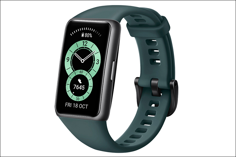 Mặt hình chữ nhật của Huawei Watch Fit xanh