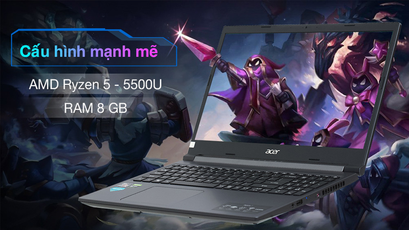 Laptop Acer Aspire 7 Gaming A715 42G R6ZR R5 màu đen