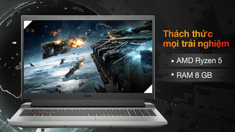 Laptop Dell Gaming G15 5515 R5 màu xám