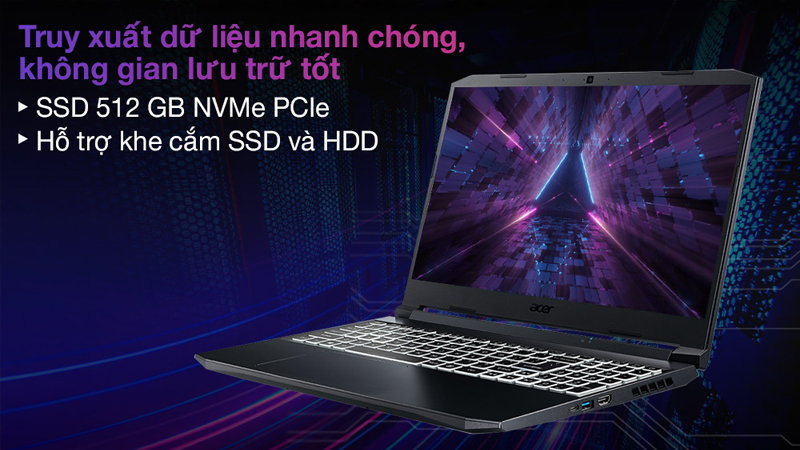 Laptop Acer Nitro 5 Gaming AN515 56 5256 i5 màu đen