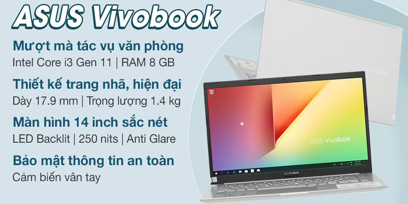 ASUS VivoBook A415EA i3 1125G4 sẽ đáp ứng tốt từ tác vụ cơ bản đến nâng cao cao