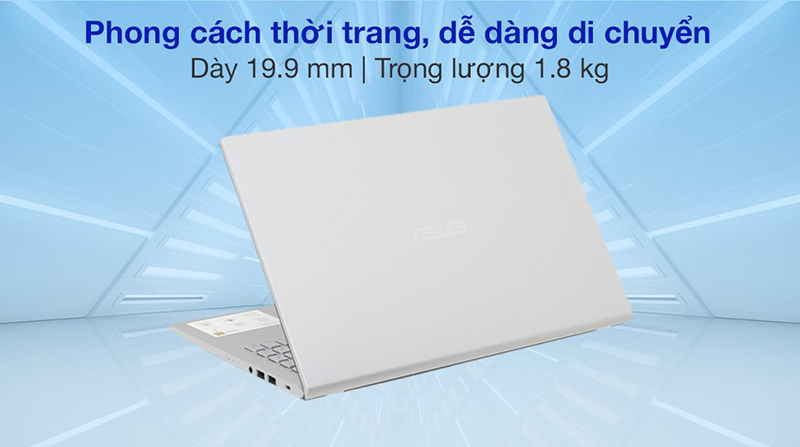 Laptop Asus VivoBook màu bạc mang phong cách thanh lịch