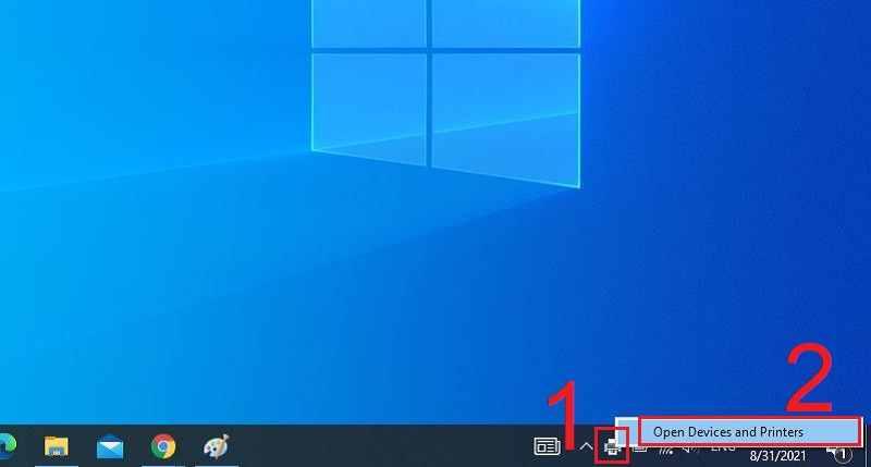 Nhấn chuột phải v&agrave;i biểu tượng in để mở