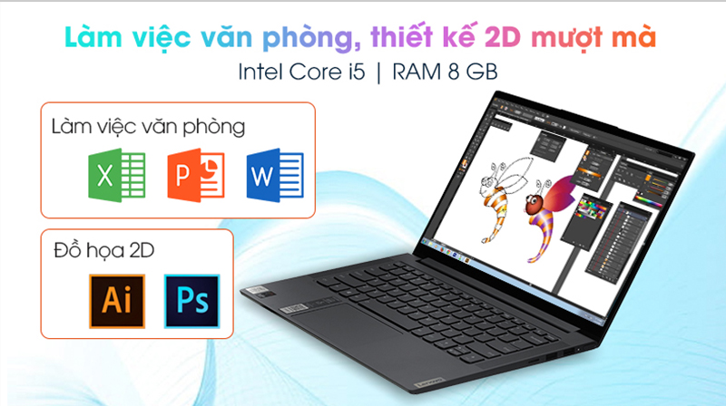 Laptop Lenovo Yoga Slim 7 14IIL05 i5 thiết kế 2D mượt mà