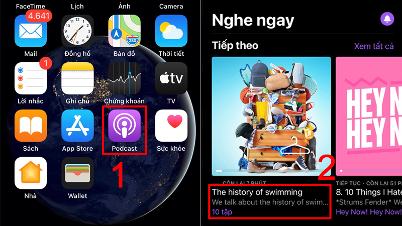 Chọn chương tr&igrave;nh muốn tải về tại Podcast