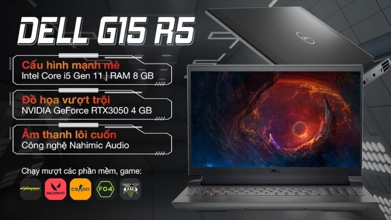 Laptop Dell Gaming G15 5511 i5 mang đến sự bền bỉ ho&agrave;n mĩ