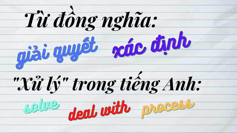 Từ xử lý rất đa dạng từ đồng nghĩa trong cả tiếng Anh lẫn tiếng Việt