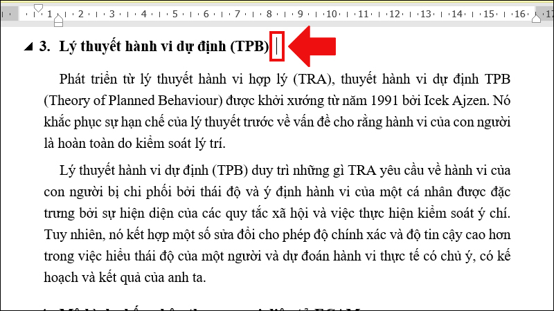 Nhấn chuột vào nội dung cần tạo trích dẫn