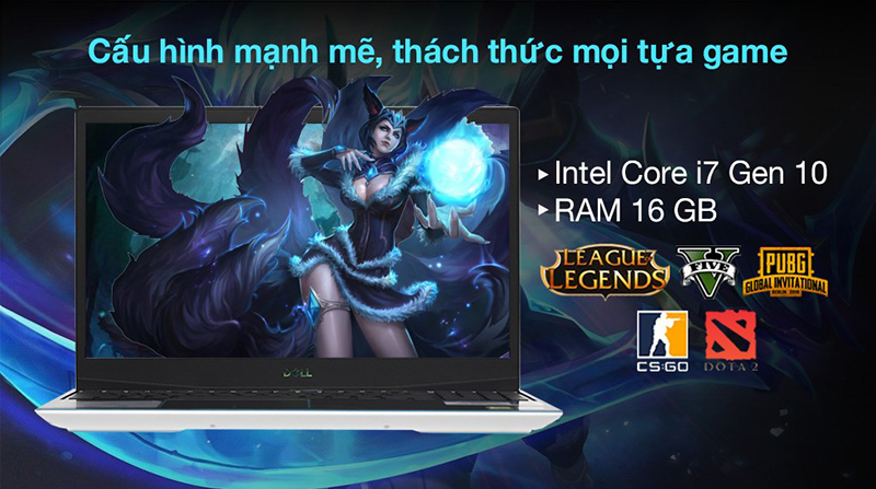 Laptop Dell Gaming G3 15 (P89F002BWH) sở hữu cấu hình mạnh mẽ