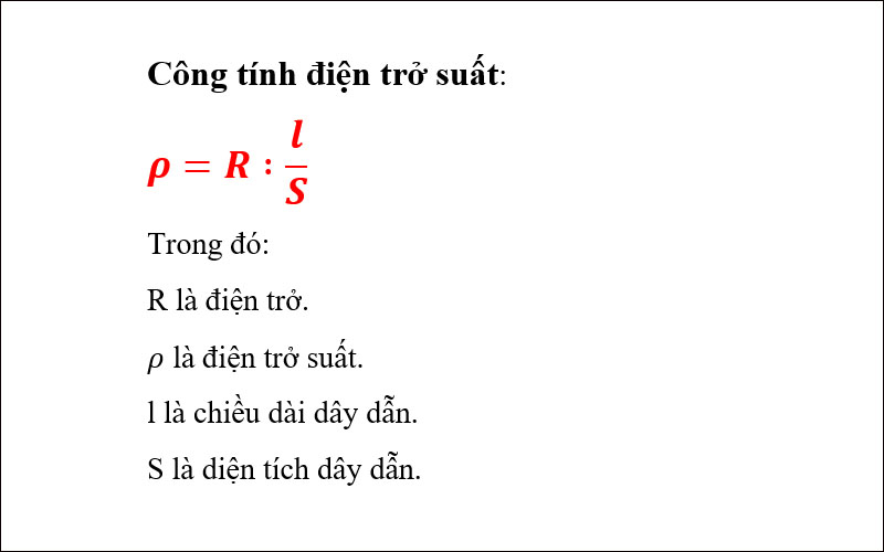 Cách tính điện trở suất