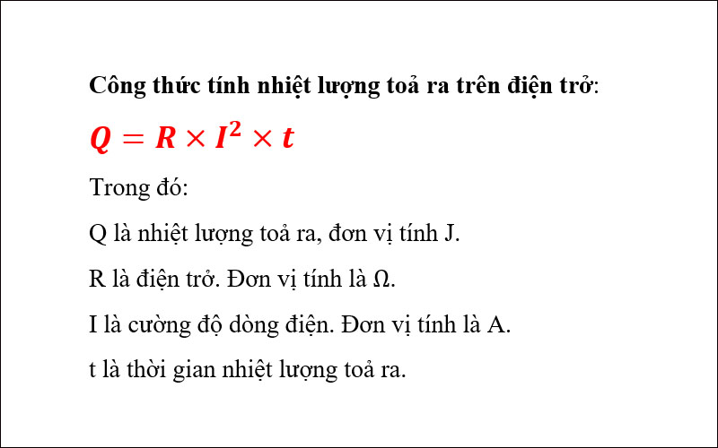 Công thức tính nhiệt lượng