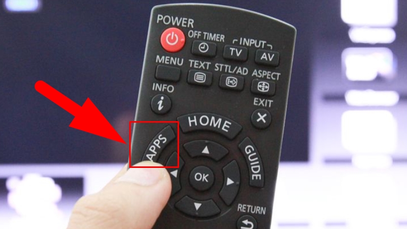 Chọn APPS trên điều khiển Tivi 