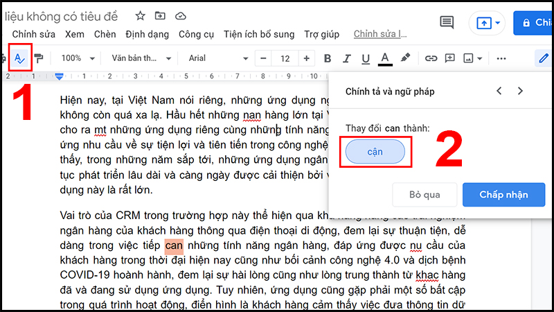 Cách dùng Google Docs nhằm đánh giá và sửa lỗi chủ yếu tả