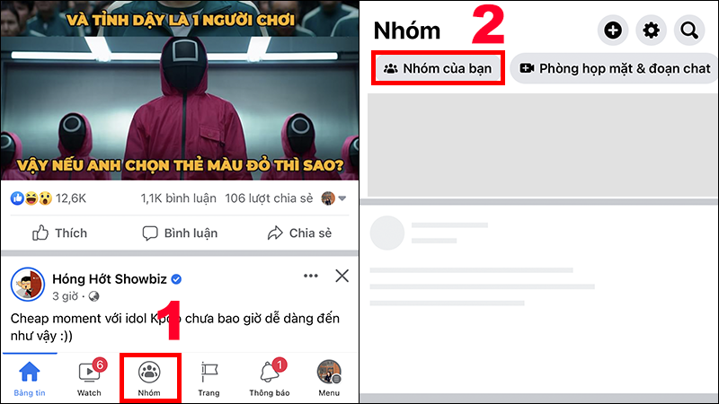 Bạn chọn Nhóm của bạn để bắt đầu ẩn nhóm