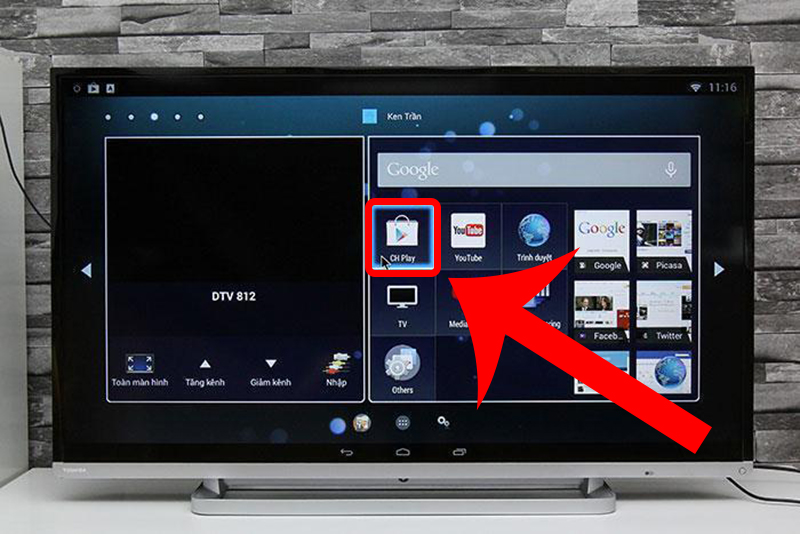Truy cập vào CH Play trên tivi
