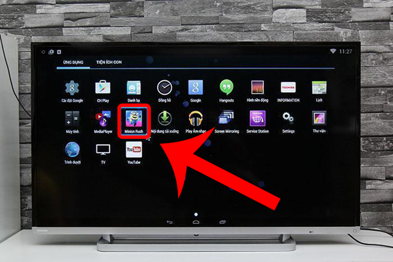 Mở ứng dụng từ màn hình chính tivi