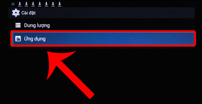 Tại Cài đặt, bạn chọn Ứng dụng