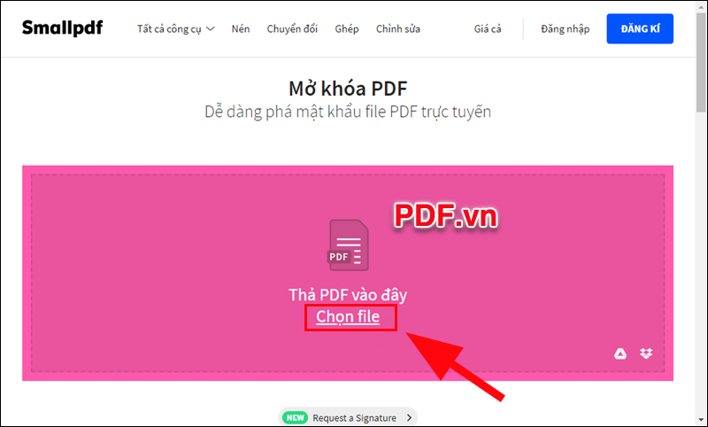 Cách mở file PDF bị khóa online với SmallPDF