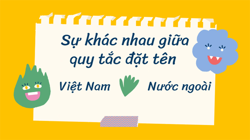 Sự khác nhau giữa quy tắc đặt tên ở Việt Nam với nước ngoài