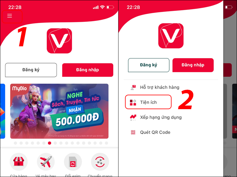 Tiện &iacute;ch ứng dụng My Viettel