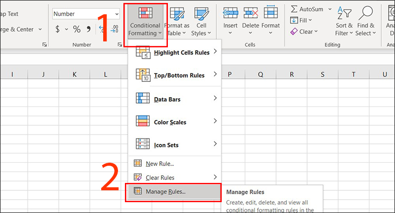 Chọn chức năng Manage Rules