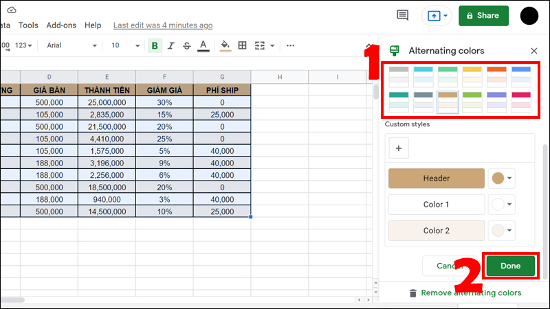 Hướng dẫn cách tô màu hàng cột xen kẽ trong Excel