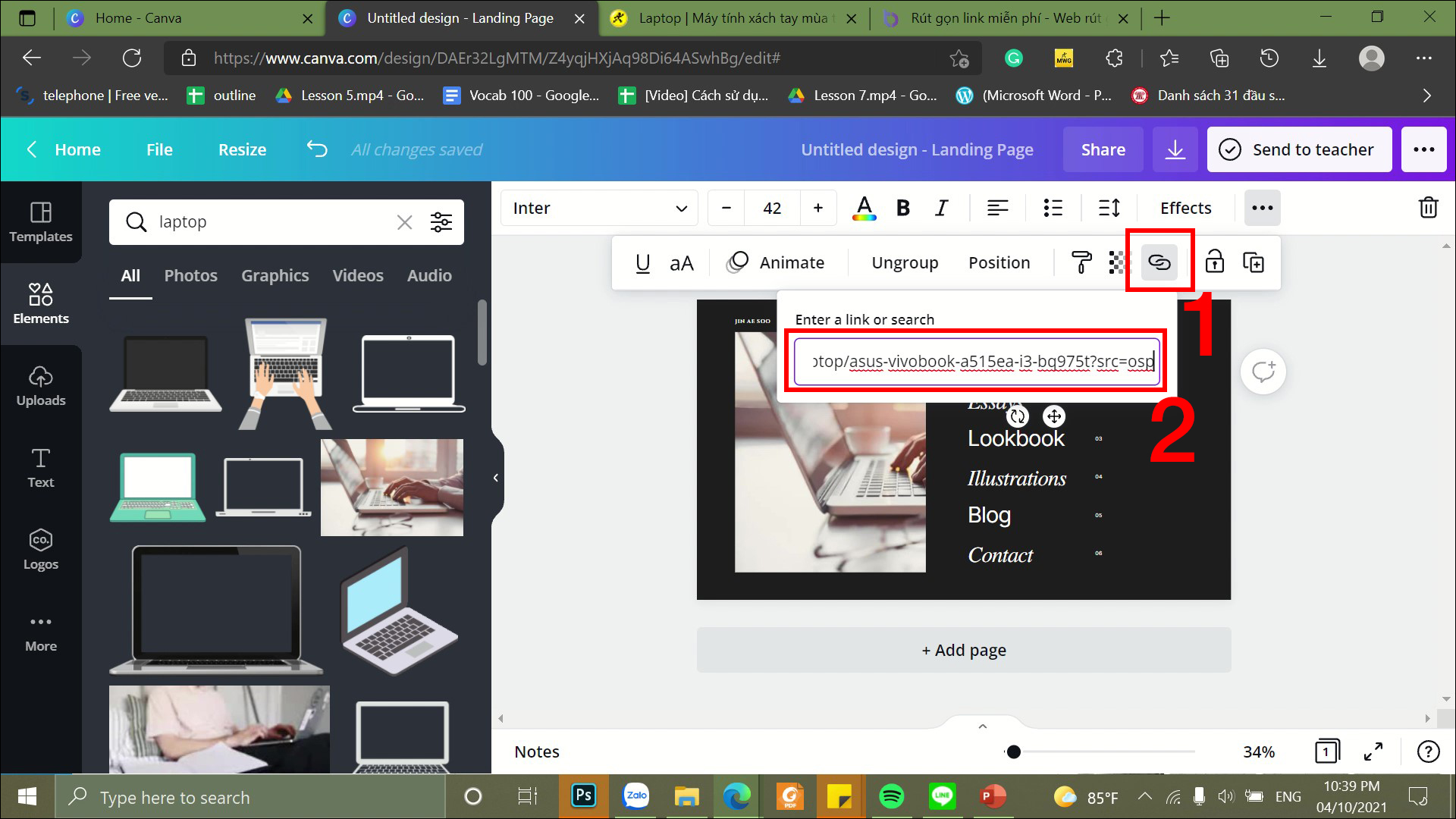 Dán link cần liên kết