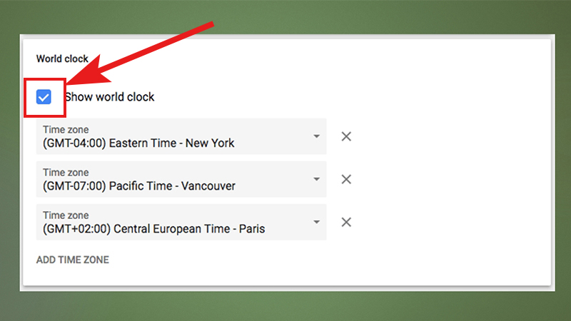 Google Calendar giúp bạn kích hoạt đồng hồ thế giới