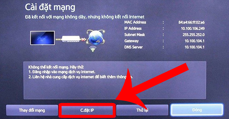 Truy cập Cài đặt IP